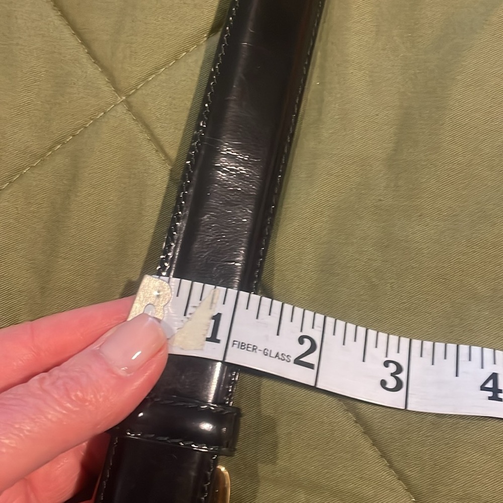 GUCCI black patten leather retro / vintage belt authentic - Picture 10 of 13